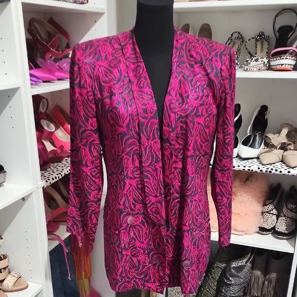 Gillia Pink and Black Floral Blazer